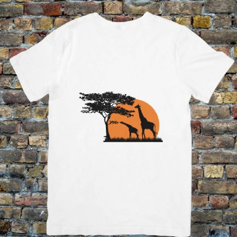 Giraffe Sunset Unisex T-Shirt